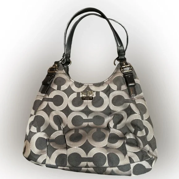 Coach Signature C’s Shoulder Madison Maggie Optic Art - Picture 2 of 5
